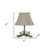 12" Brown Two Cheery Birds on Branch Accent Table Lamp With Tan Empire Shade