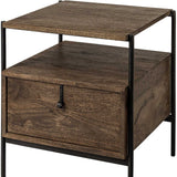 24" Brown Solid Wood Square End Table