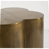 22" Brass And Antique Brass Brass End Table