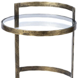 27" Gold And Clear Glass Round End Table