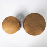 Set of Two 20" Gold Unavailable Round End Table