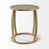 26" Brown Glass Round End Table