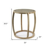 26" Brown Glass Round End Table