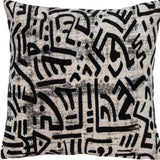 Black And White Abstract Velvet Throw Pillow