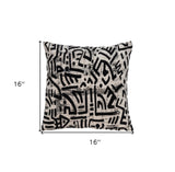 Black And White Abstract Velvet Throw Pillow