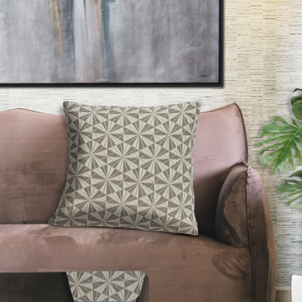 Pale Brown Pinwheels Throw Pillow