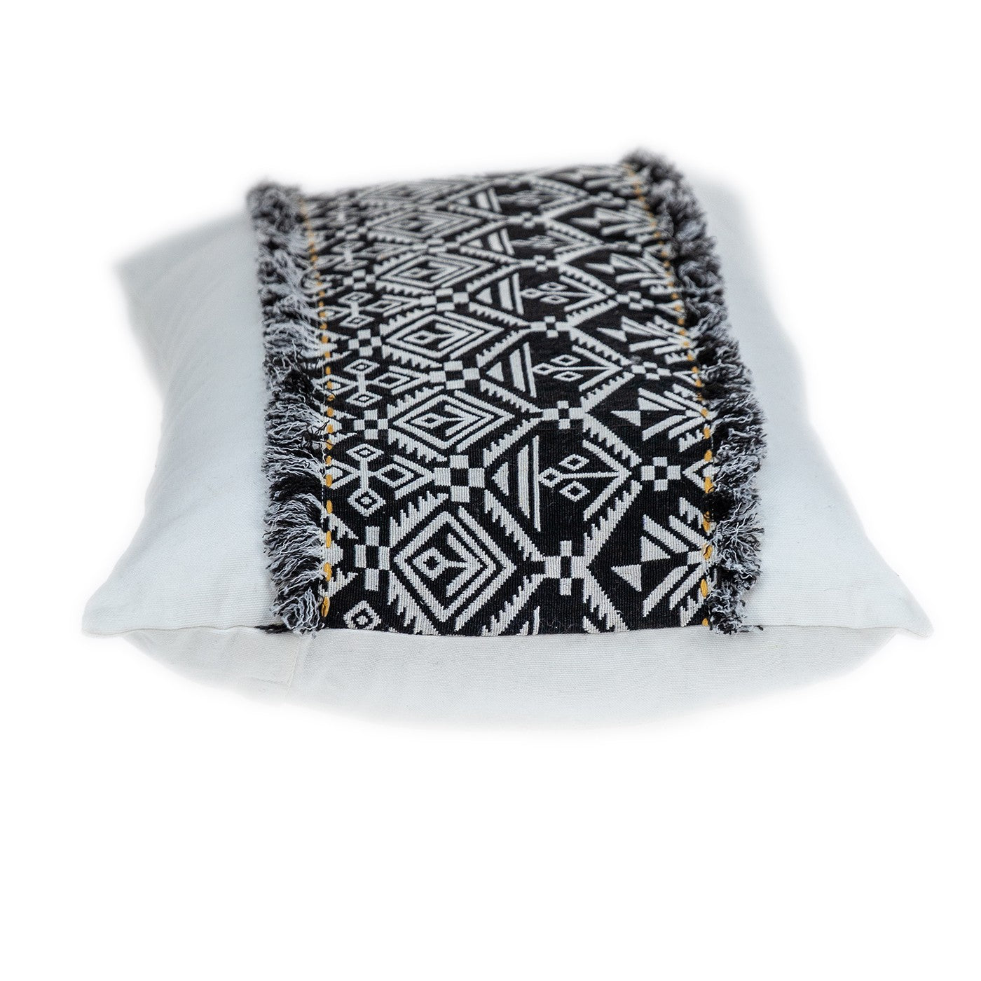 Black And White Patched Throw Pillow