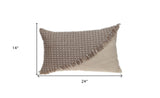 Sandy Beige Textured Throw Pillow