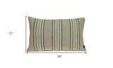 Oatmeal Stripe Weave Lumbar Throw Pillow