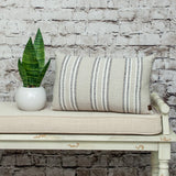 Oatmeal Stripe Weave Lumbar Throw Pillow