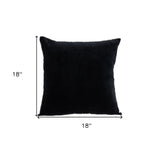 Black Velvet Two Tone Throw Pillow