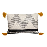 20" Beige And Black Knit Throw Pillow