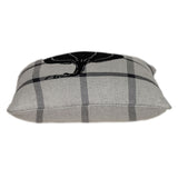 Grey Plaid Pumpkin Throw Pillow