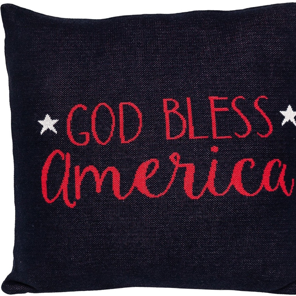 Navy Blue Patriotic Throw Pillow