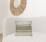 Linen And Brown Jute Throw Pillow