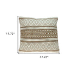 Linen And Brown Jute Throw Pillow