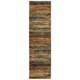10'X14' Gold And Slate Abstract Area Rug