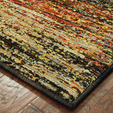 10'X14' Gold And Slate Abstract Area Rug