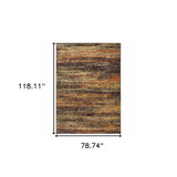 10'X14' Gold And Slate Abstract Area Rug