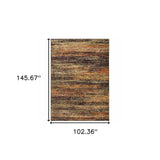 10'X14' Gold And Slate Abstract Area Rug