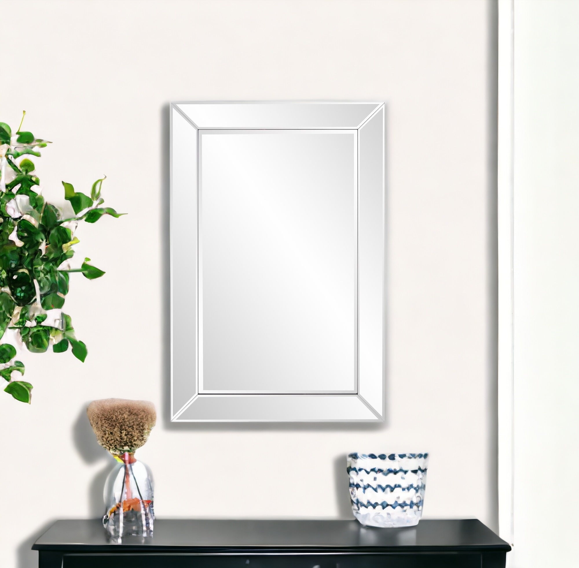 36" x 24" Mirrored Frame Hanging Accent Mirror