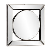 12" Round in Square Glass Framed Accent Mirror