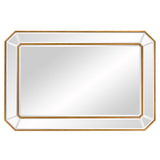 Recatngle Gold Leaf Mirror With Angled Corners Frame