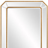 Recatngle Gold Leaf Mirror With Angled Corners Frame