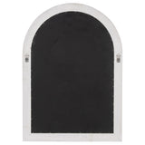 White Washed Mirror With Arched Panel Window Design