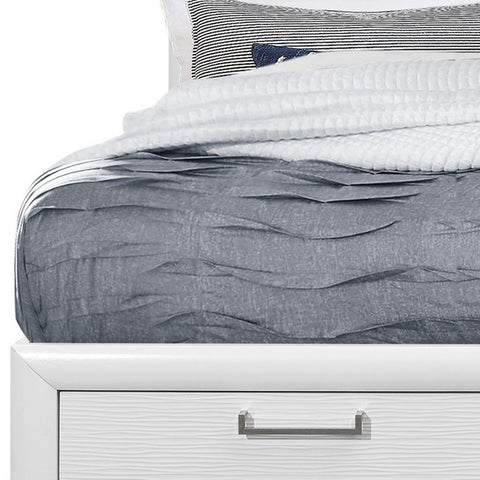 White Solid Wood Full Eight Drawers Bed