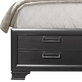 Solid Wood King Gray Eight Drawers Bed