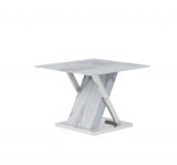 18" Silver Solid and Manufactured Wood Square End Table