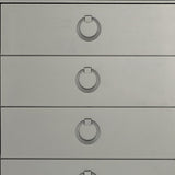 33" Silver Solid Wood Mirrored Five Drawer