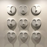 Matte White Round Face Wall Sculpture