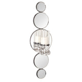 Silver and Clear Modern Bling Mirrored Wall Sconce