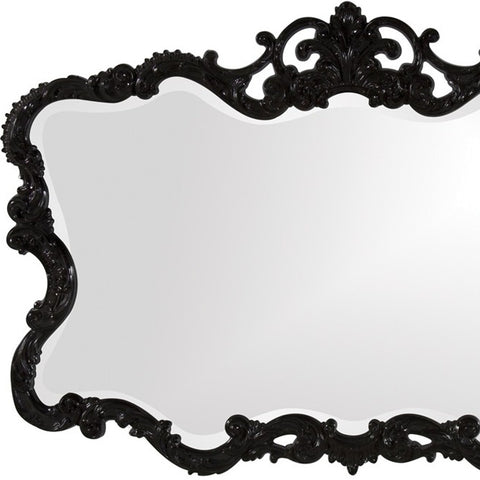 27" Black Ornate Scroll Framed Accent Mirror