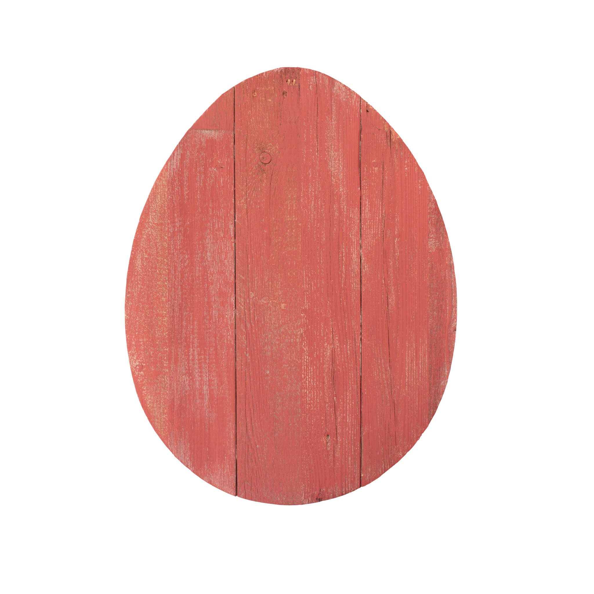 12" Farmhouse Red Wooden Large Egg