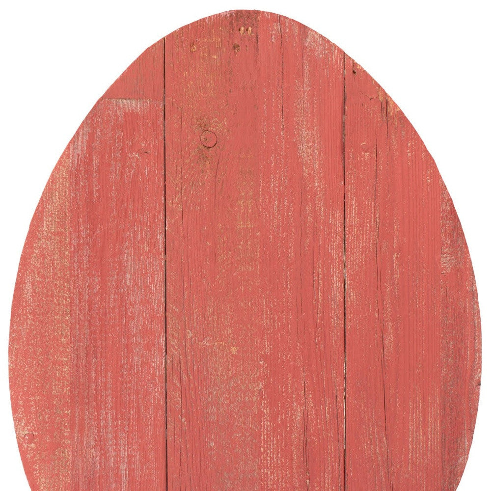 12" Farmhouse Red Wooden Large Egg