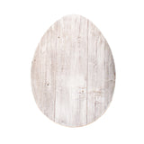 12" Farmhouse White Wwash Wooden Large Egg