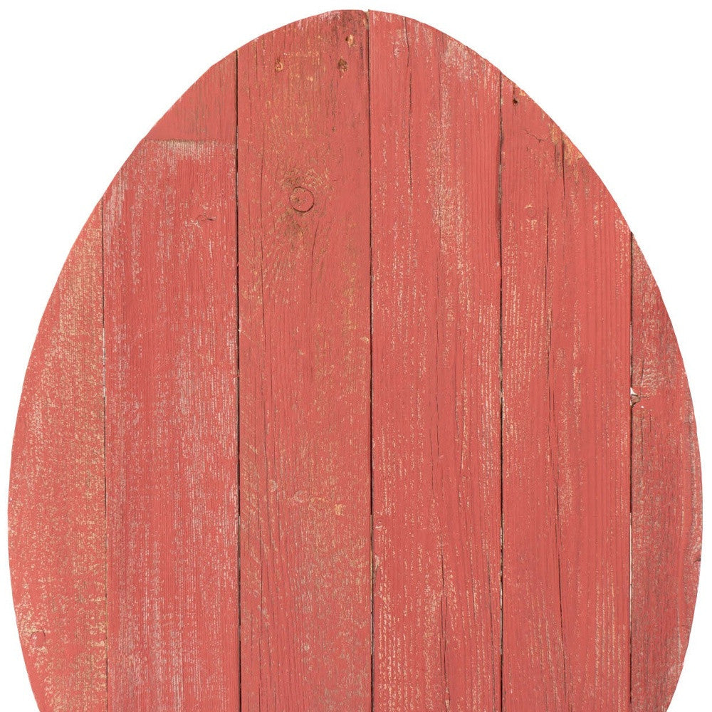 18" Rustic Farmhouse Red Wooden Large Egg