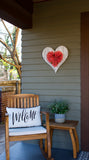 12" Farmhouse White Wash Wooden Heart