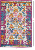 2’ X 3’ Ivory And Magenta Tribal Pattern Scatter Rug