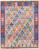 2’ X 3’ Ivory And Magenta Tribal Pattern Scatter Rug