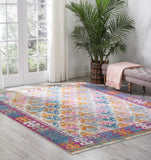 2’ X 3’ Ivory And Magenta Tribal Pattern Scatter Rug