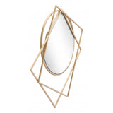 Geometric Overlaps Gold Finish Wall Mirror