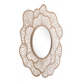 Flower Lines Gold Finish Wall Mirror