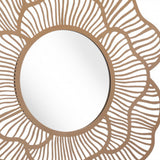 Flower Lines Gold Finish Wall Mirror