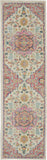 8' Pink And Ivory Southwestern Dhurrie Runner Rug