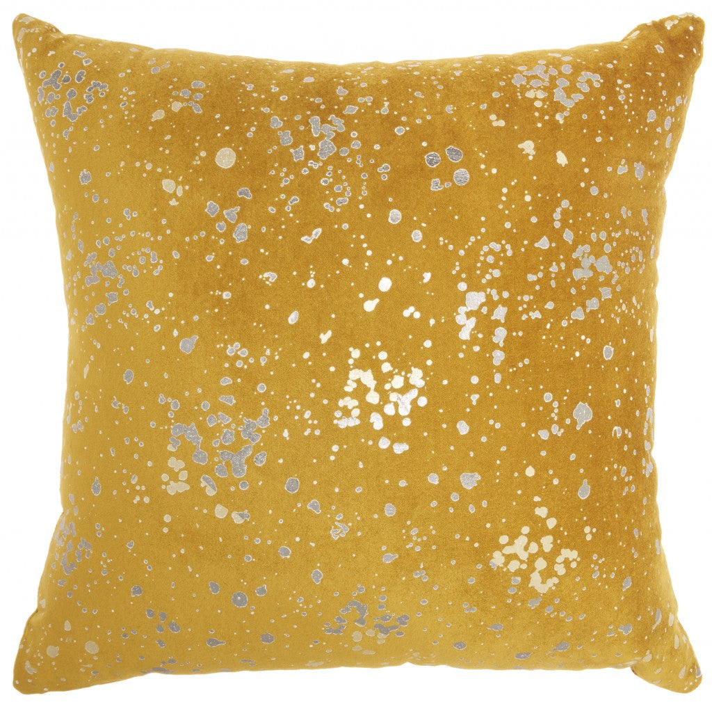 Mustard And Silver Throw Pillow