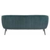 70" Green And Black Polyester Sofa